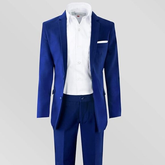 Boys' Slim Fit Suit Complete Outfit in Blue Color - Picture 4 of 5